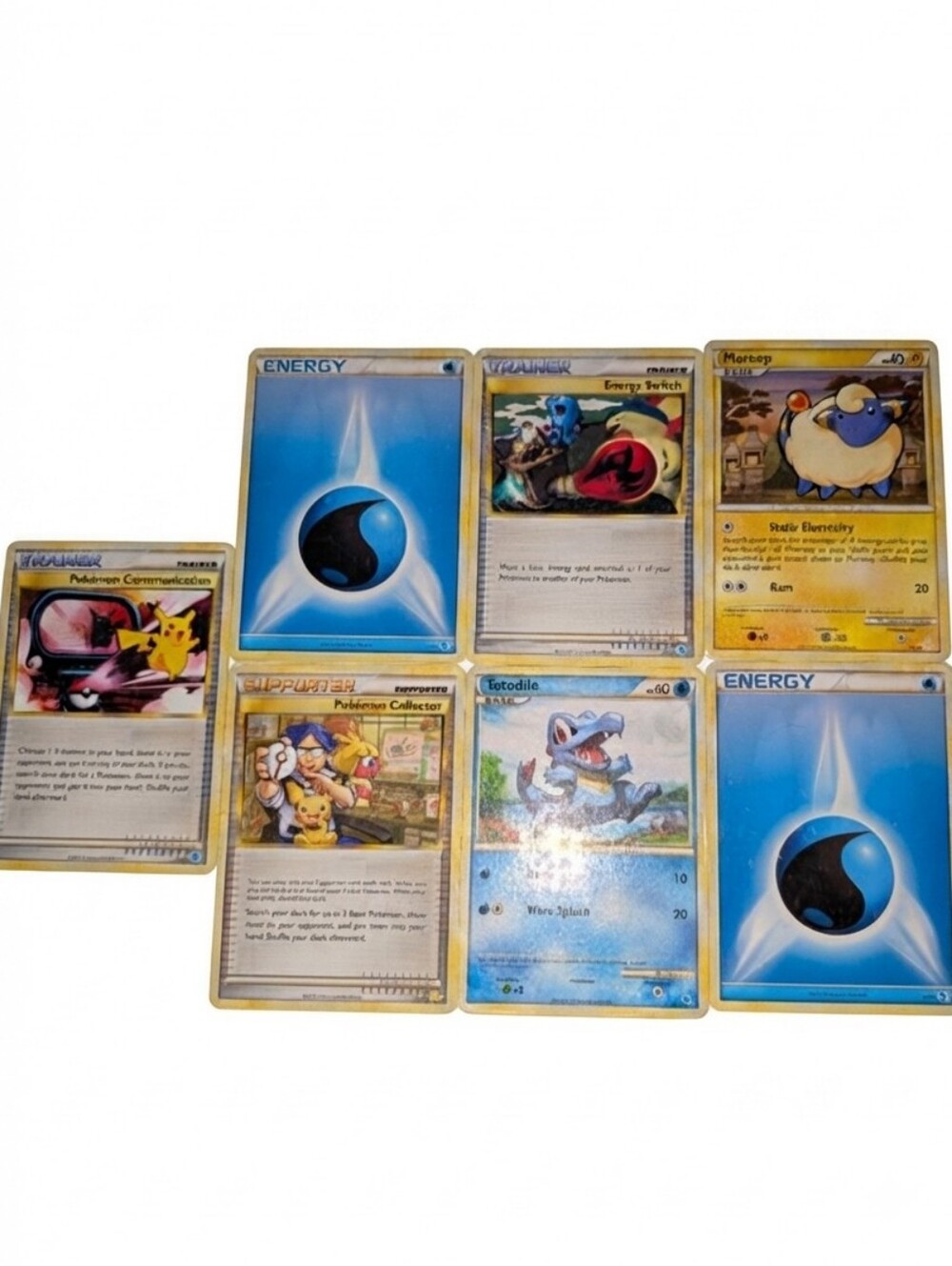 2010 (HEAVILY PLAYED) 7 Pokemon Cards, HeartGold & SoulSilver - Raichu/Gyarados